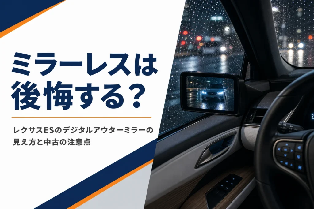 レクサスESのデジタルアウターミラーを解説する記事のアイキャッチ