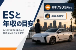 レクサスESに乗るための年収の目安を考えるアイキャッチ