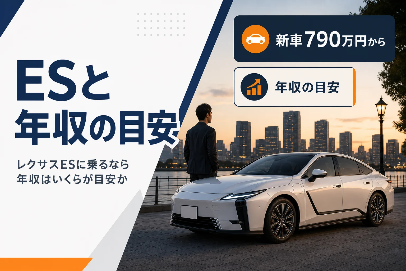 レクサスESに乗るための年収の目安を考えるアイキャッチ