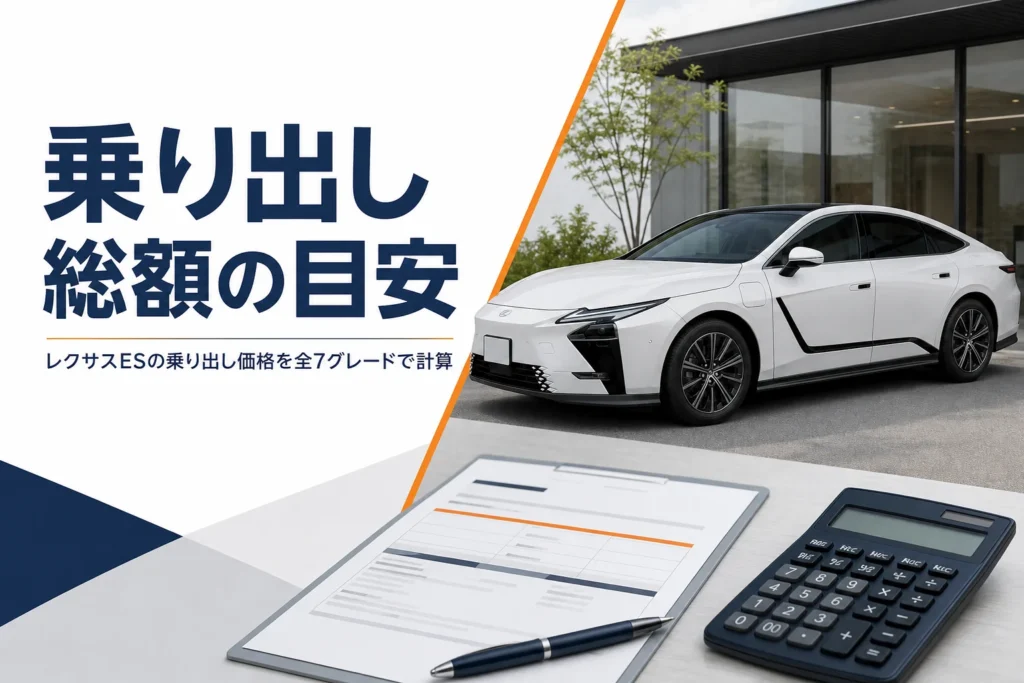 レクサスESの乗り出し価格の目安を示したアイキャッチ