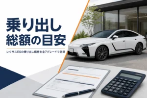 レクサスESの乗り出し価格の目安を示したアイキャッチ
