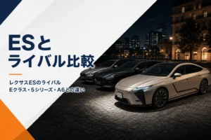 レクサスESとライバル輸入セダンを比べる記事のアイキャッチ